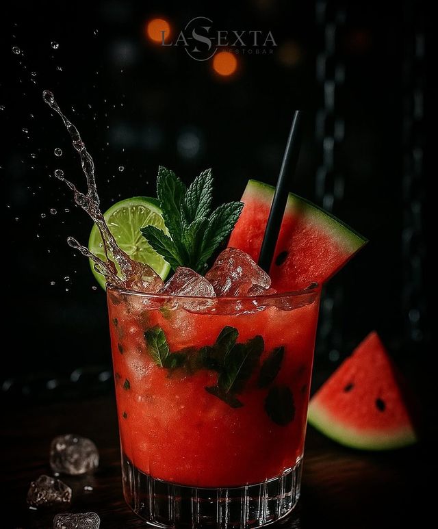 Mojito de sandía con hierbabuena.